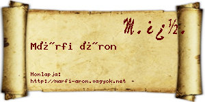 Márfi Áron névjegykártya